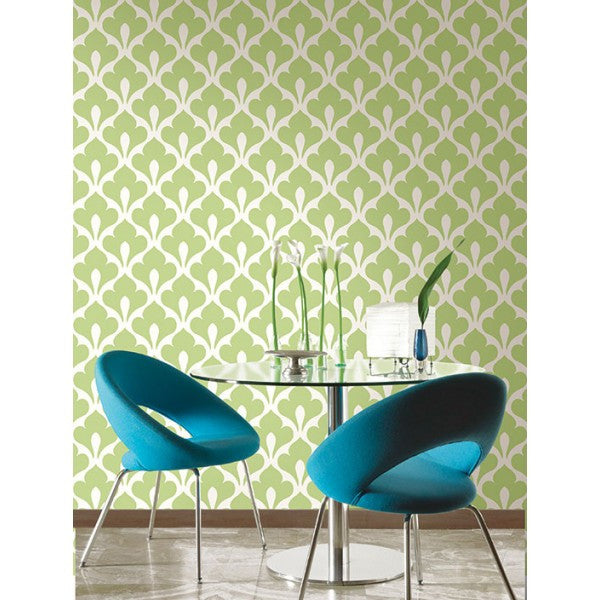 Grenada Wallpaper in Green from the Tortuga Collection