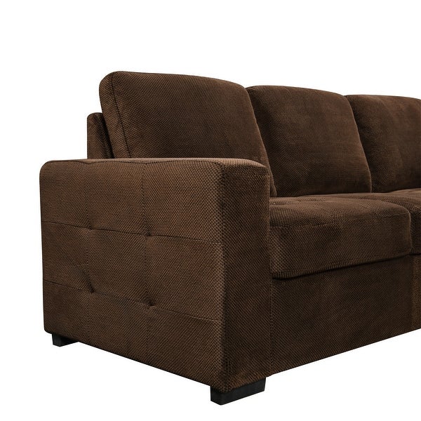 123 Inch U Shaped Sectional Sofa With Storage And 4 Throw Pillows