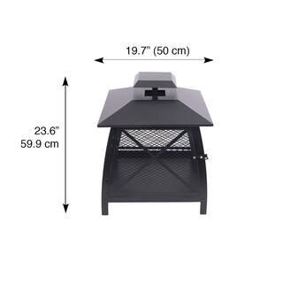 BLUE SKY OUTDOOR LIVING 20 in. Square Steel Mesh Wood Fire Pit with Poker WBF20