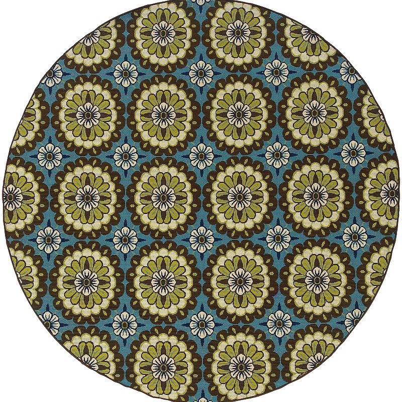 StyleHaven Cayman Floral Medallion Indoor Outdoor Rug