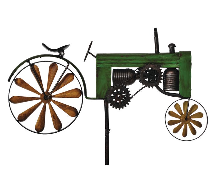 RUSSCO Metal Transit Wind Spinners Tractor Green WS134738