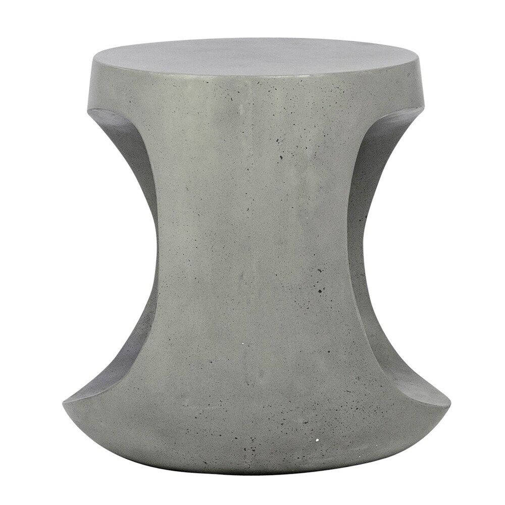 Kavik Round Cutout Side Table  Medium Grey