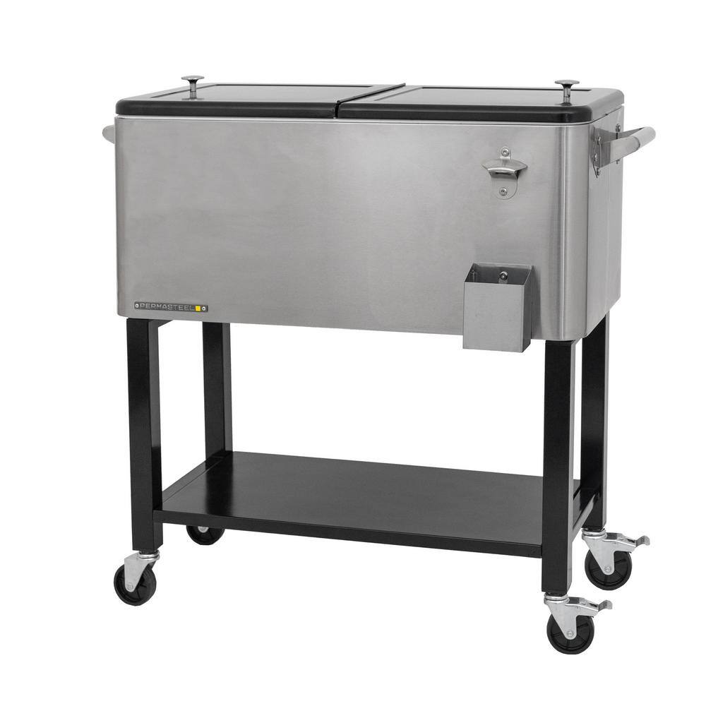 PERMASTEEL 80 qt. Stainless Steel Outdoor Patio Cooler with Removable Basin PS-223-SS