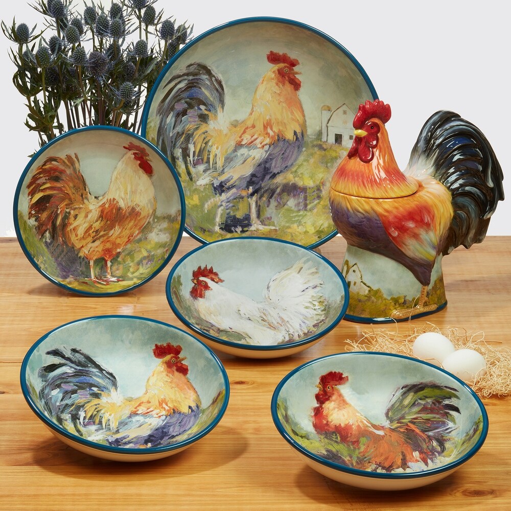 Certified International Rooster Meadow 96 oz. Pitcher   9.375\