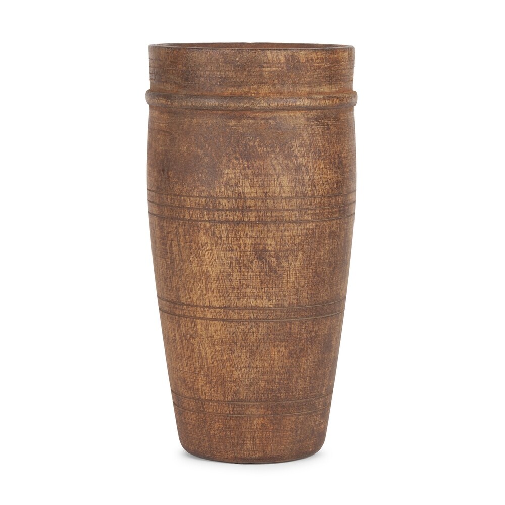 Porta Large Medium Brown Reclaimed Wooden Pot