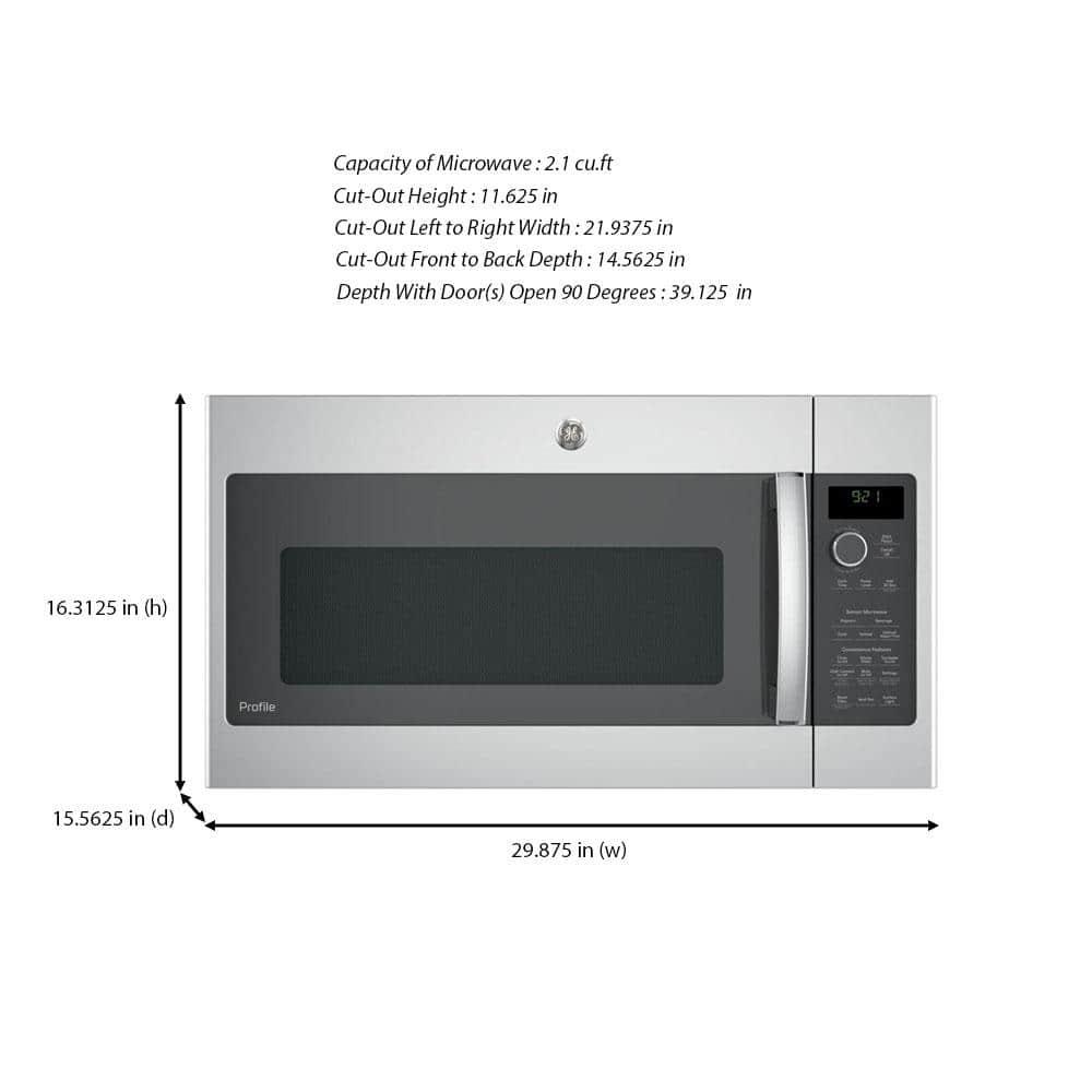 GE Profile Profile 21 cu ft Over the Range Microwave with Sensor Cooking in Stainless Steel