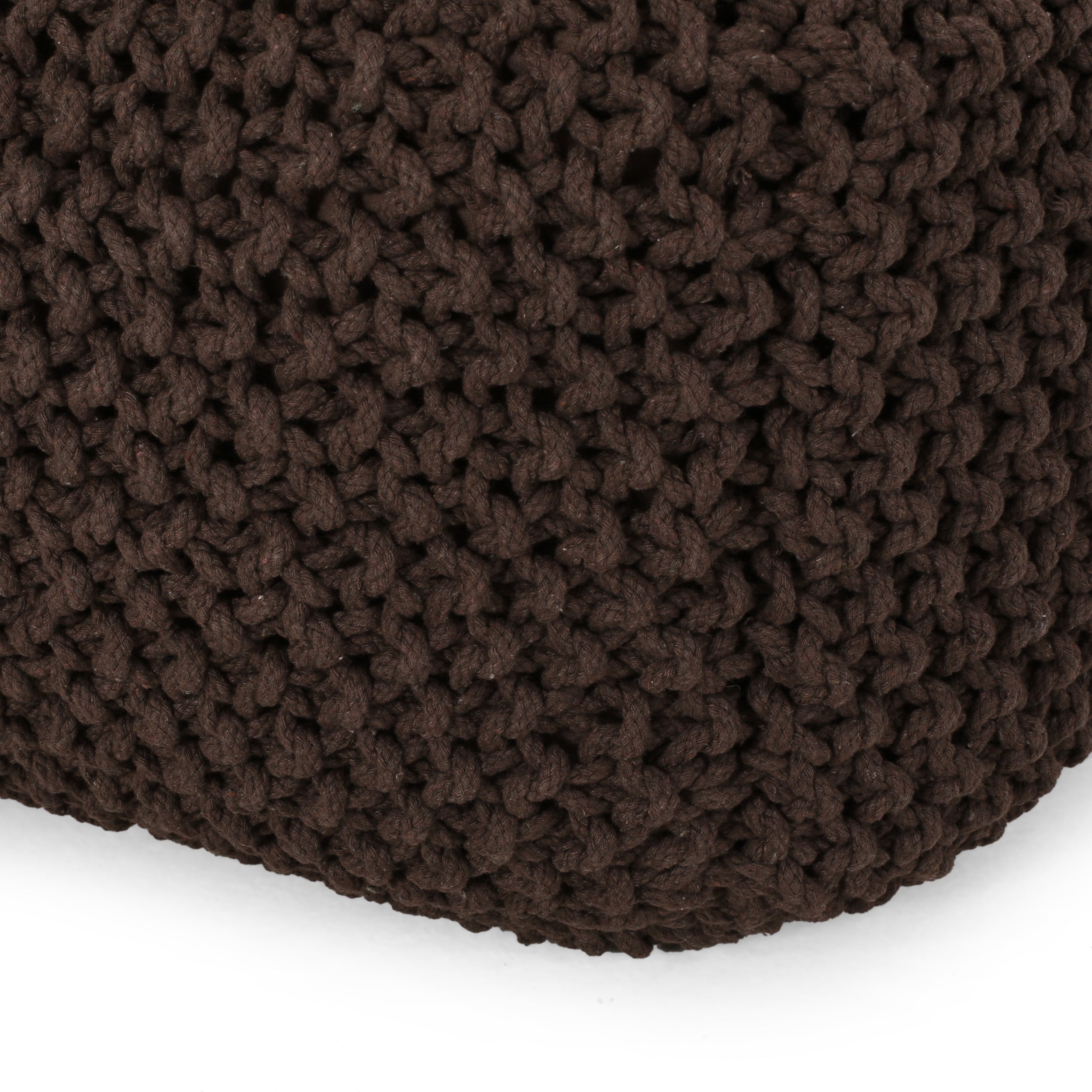 Teresa Modern Knitted Cotton Cube Pouf