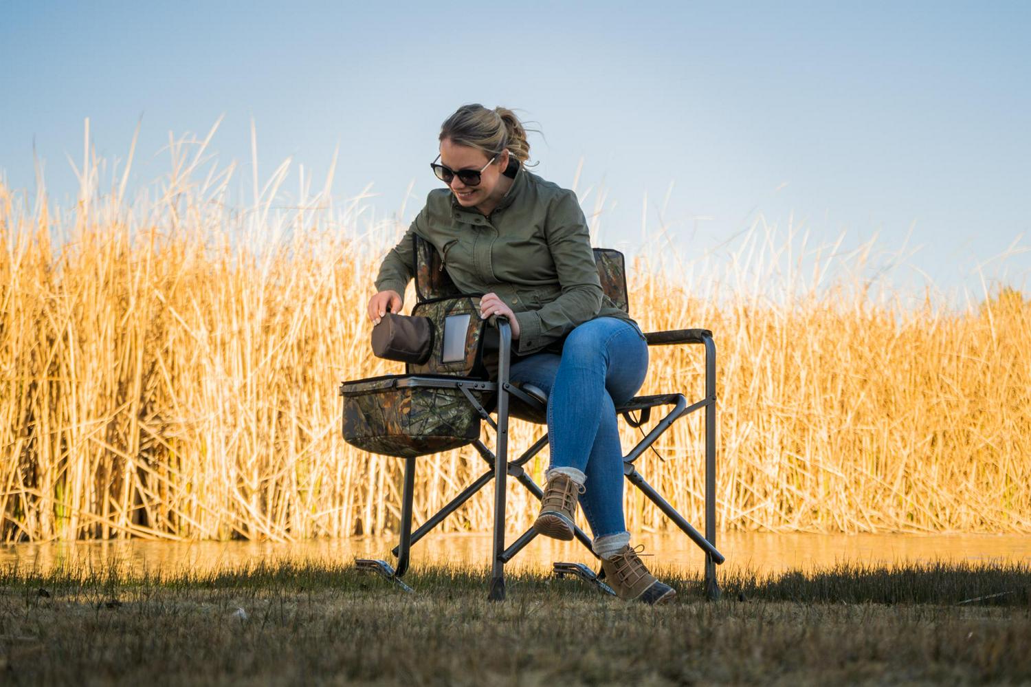 Ozark Trail Camping Director Rocking Chair， Camouflage