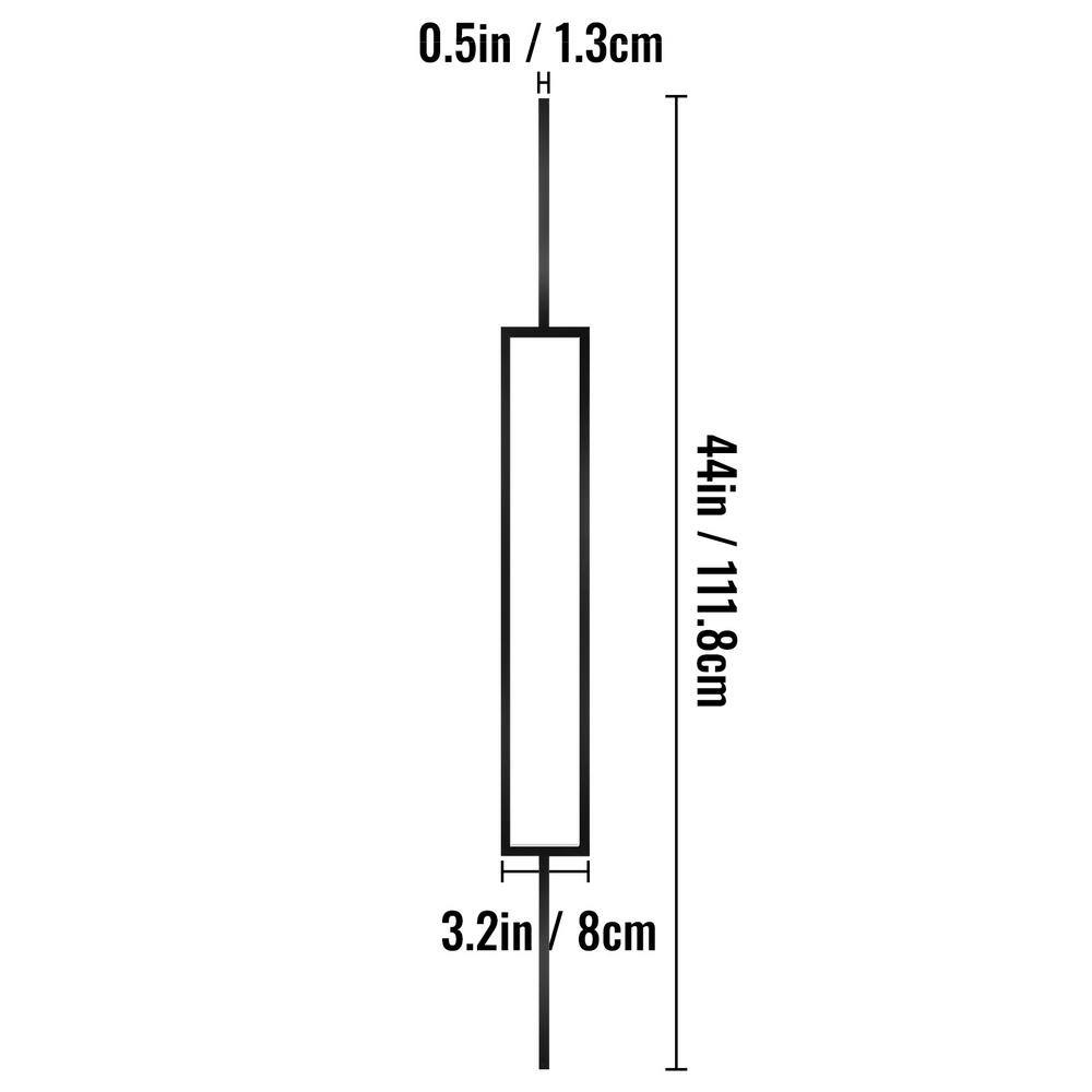 VEVOR 44 in. x 0.5 in. Deck Balusters Metal Deck Spindles Iron Staircase Baluster Black Baluster for Outdoor (10-Pack) TZLGFXYC44LG89MX5V0