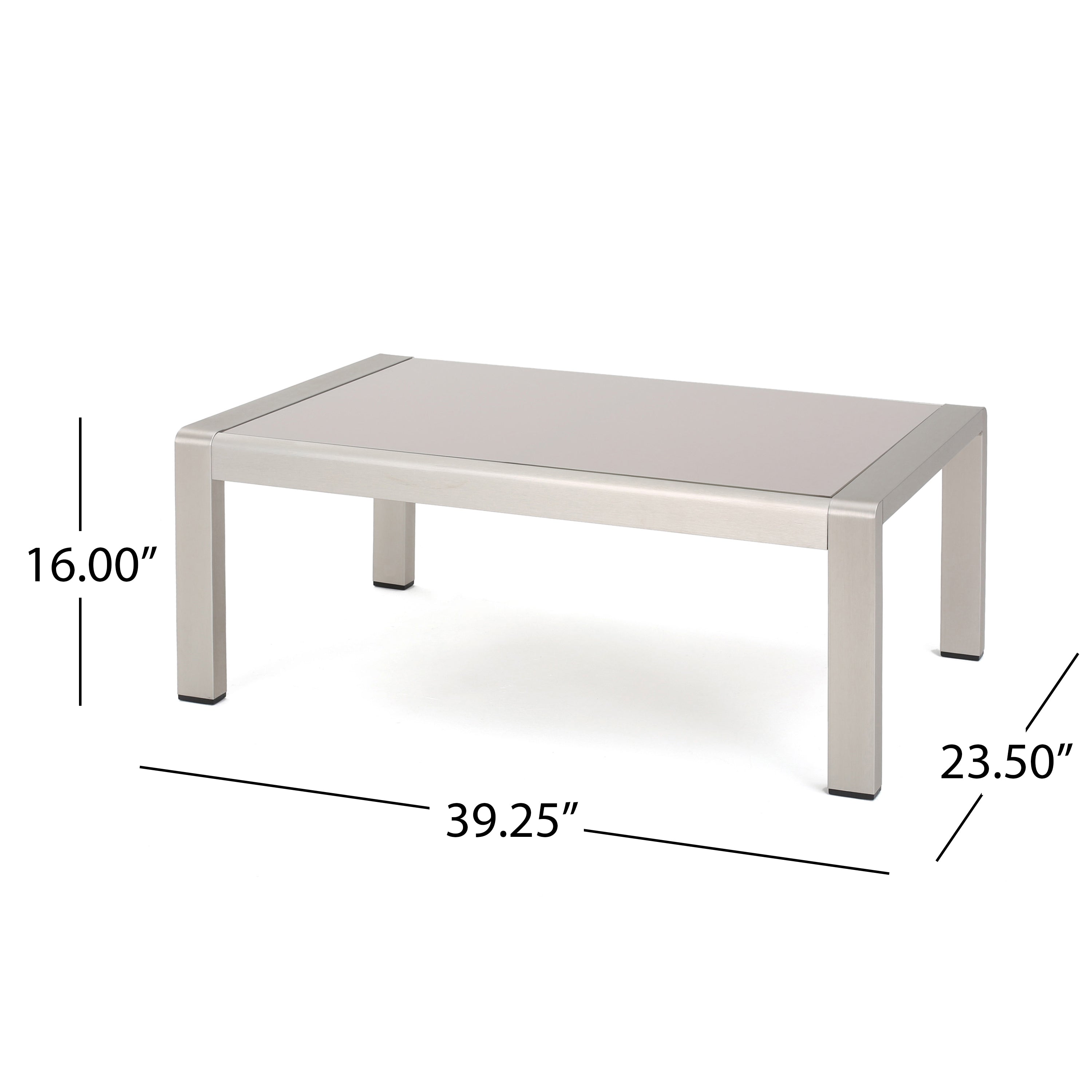 Coral Bay Outdoor Aluminum Coffee Table with Glass Top