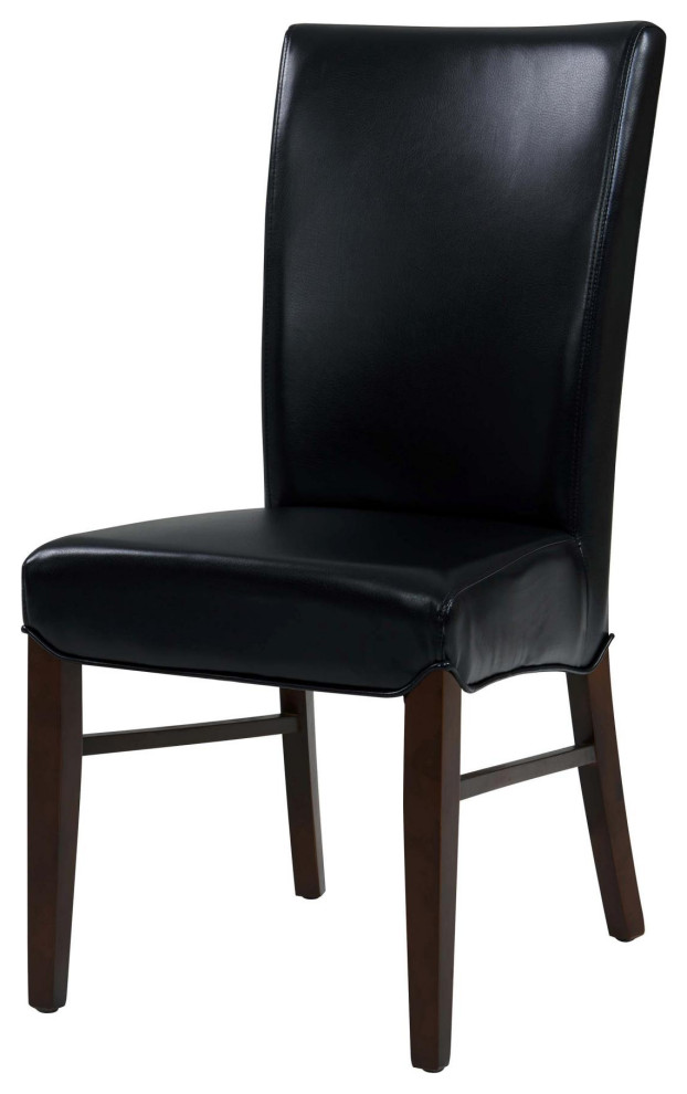 Ritika Bonded Leather Chair  Black (Set Of 2)   Transitional   Dining Chairs   by Virgil Stanis Design  Houzz