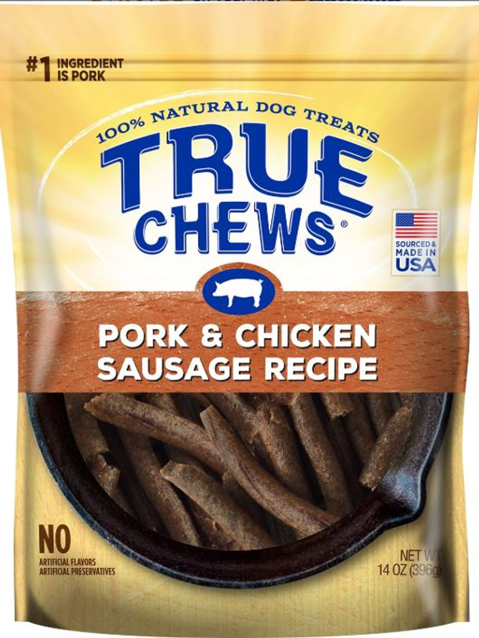 Tyson True Chews Pork and Chicken Sausage Recipe Dog Treats 14oz Bag