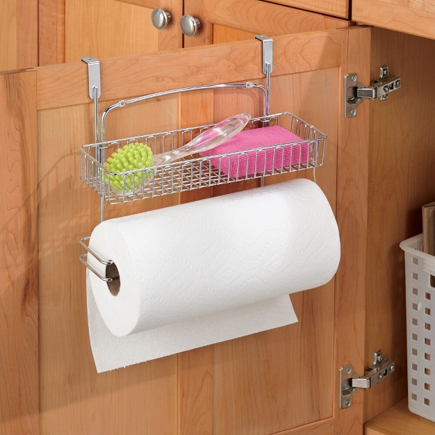 Mdesign Over Cabinet Paper Towel Holder With Multi purpose Shelf