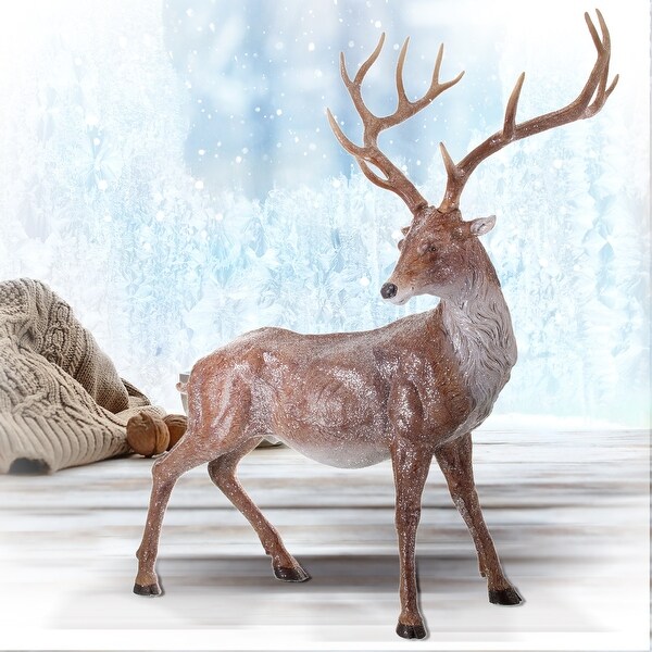 30 Resin Frosted Standing Buck Deer