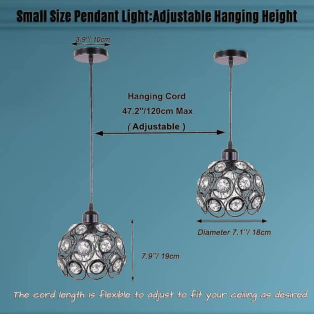 Crystal Pendant Light Metal Hanging Light Fixture Modern Crystal Chandelier Lampshade Hallway Ceilin