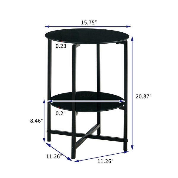 2- layer Tempered Glass End Table