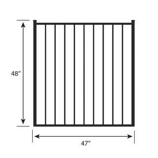 FORGERIGHT Newtown 4 ft. W x 4 ft. H Black Aluminum Pre-Assembled Fence Gate 861920