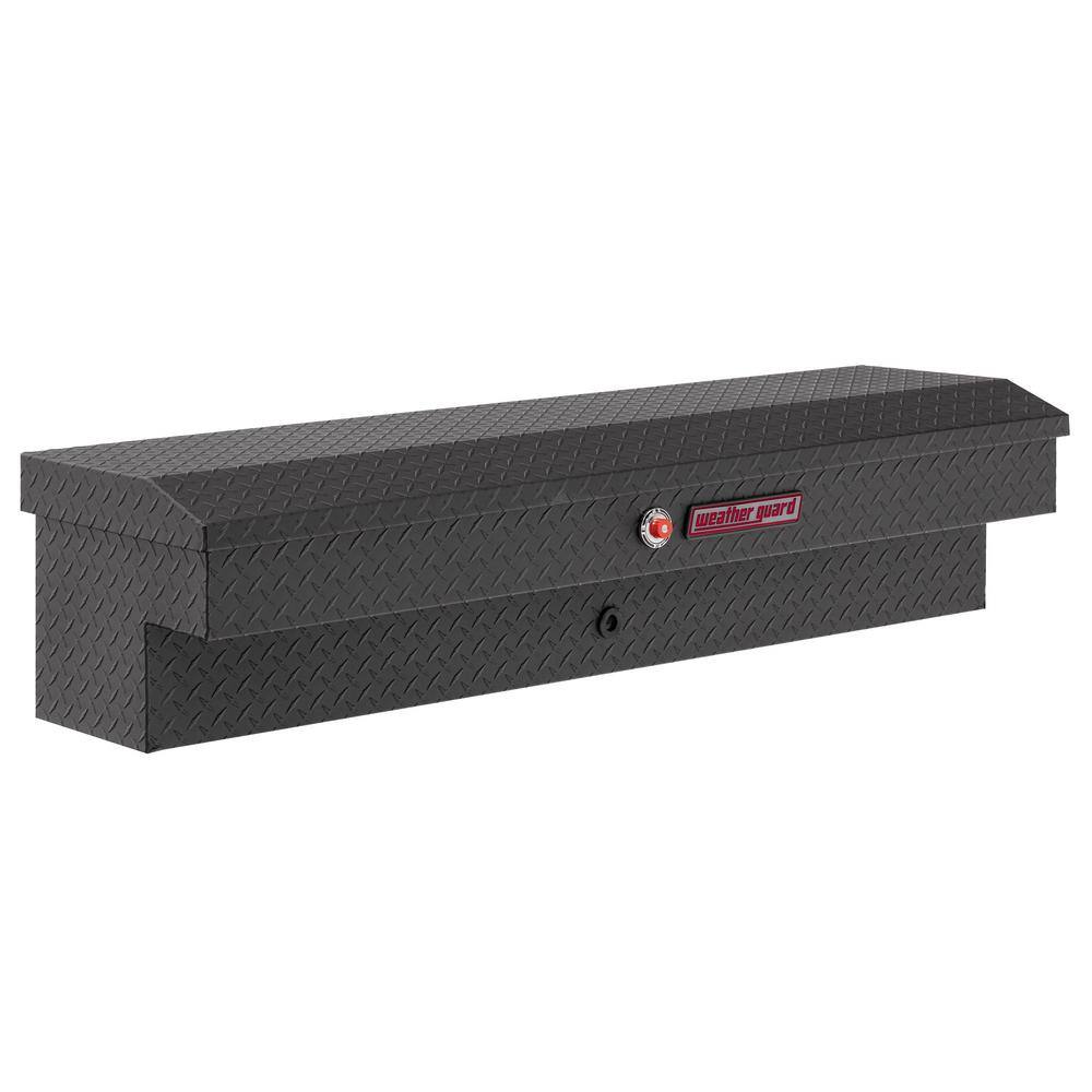 Weather Guard 56 in. Matte Black Aluminum Lo- Side Truck Tool Box 174-52-03