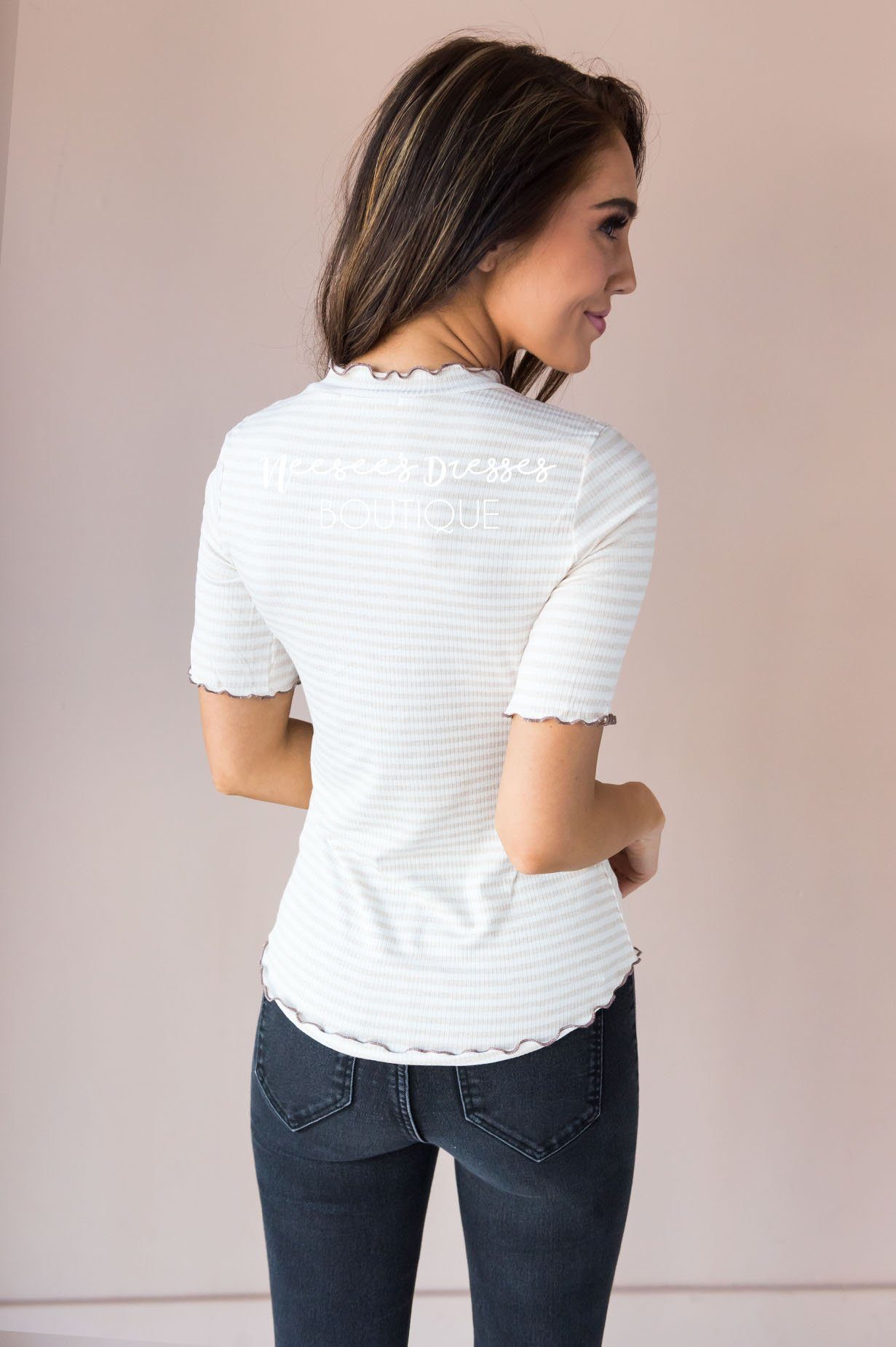 Pleasant Surprise Ribbed Modest Top