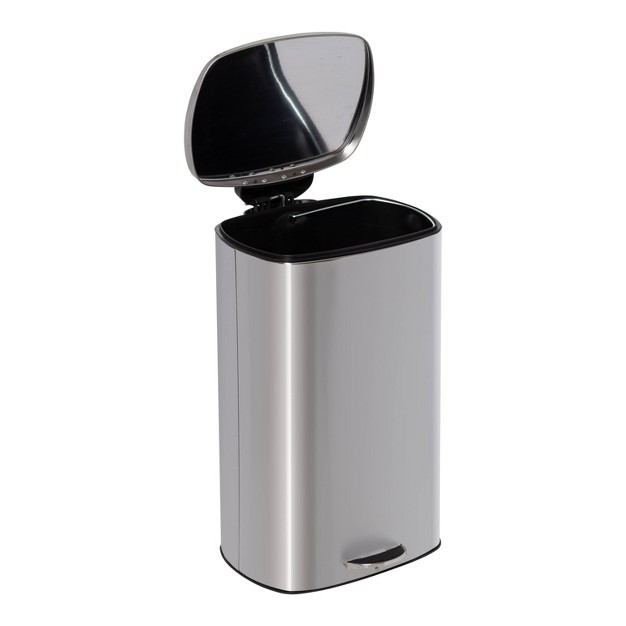 Honey can do 40l Rectangular Stainless Steel Step Trash Can With Lid