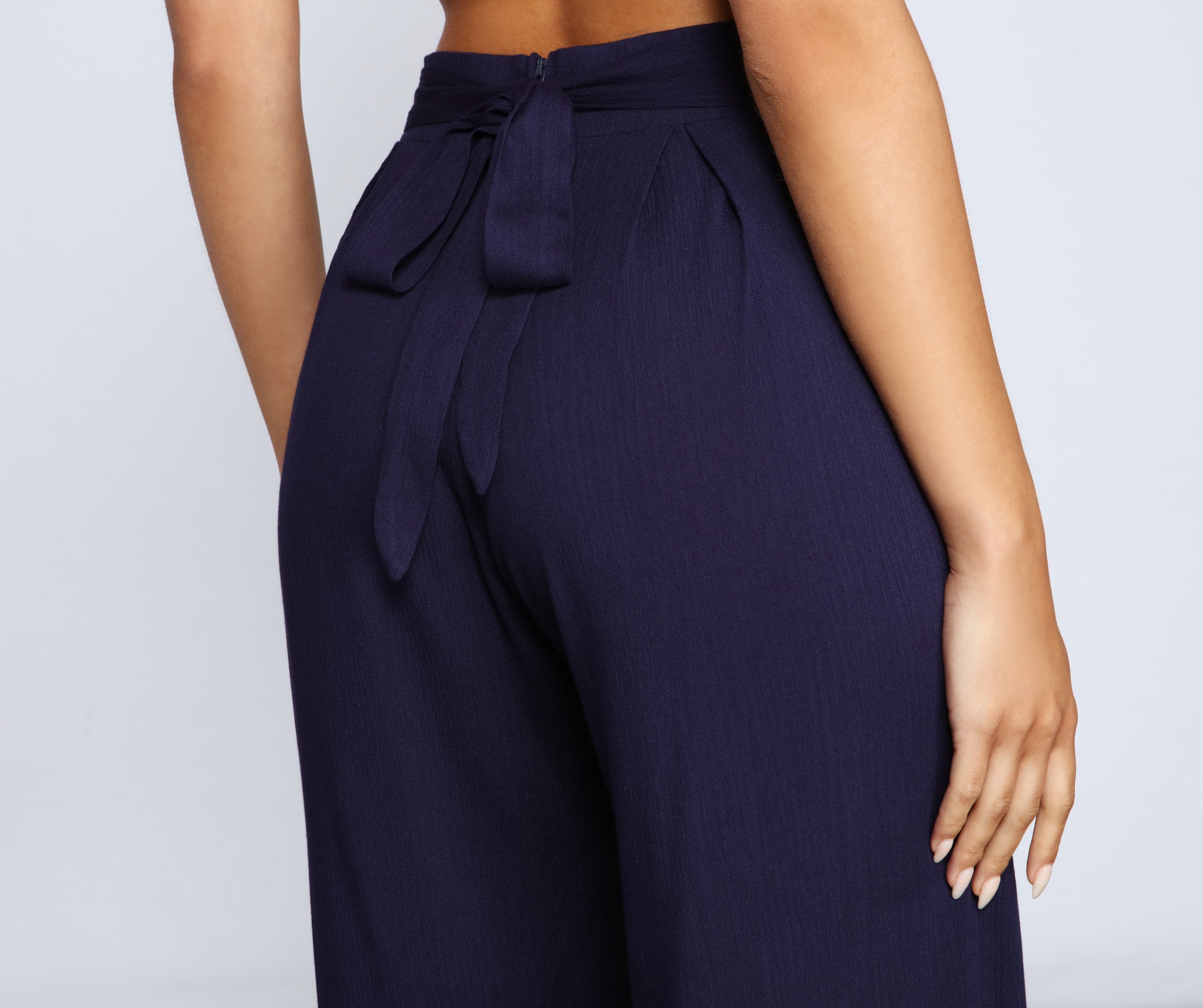 Fab Tie Waist Wide Leg Pants