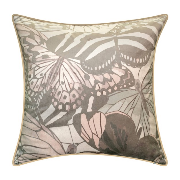 Oversize Velvet Bold Butterfly Print Square Throw Pillow Edie home