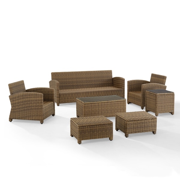 Crosley Bradenton 7Pc Outdoor Wicker Sofa Set