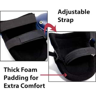 Safe Handler Knee Pads - Tough Cap Thick Foam Padding Adjustable Elastic Straps (Blue) BLSH-ES-PE-KP