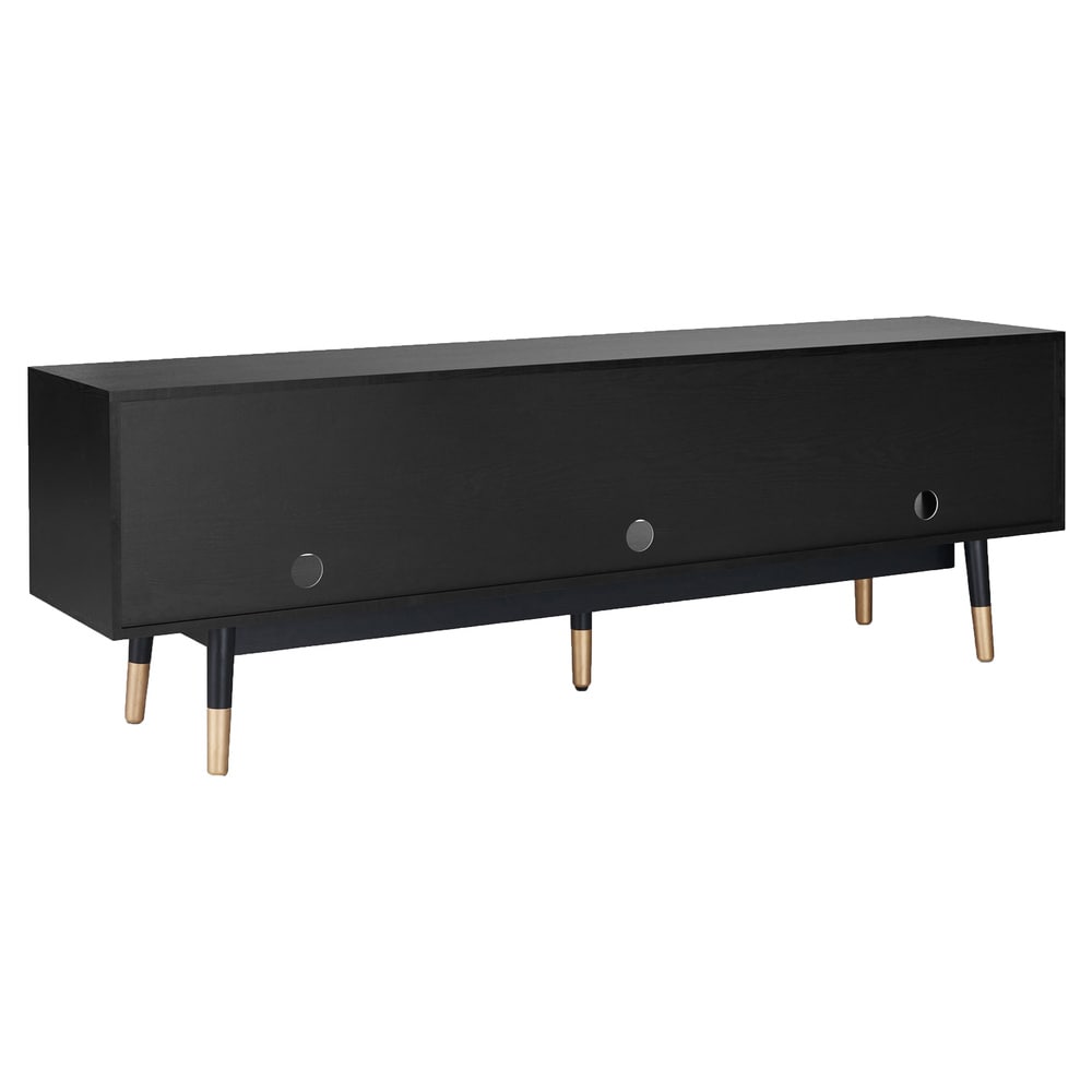 Uddvide Mid Century Modern Black 71 inch 3 Shelf TV Console by Carson Carrington