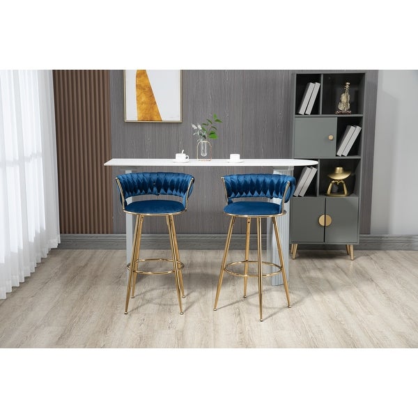 Bar Stools andh Back and Footrest Counter Height Bar Chairs(Set of 2