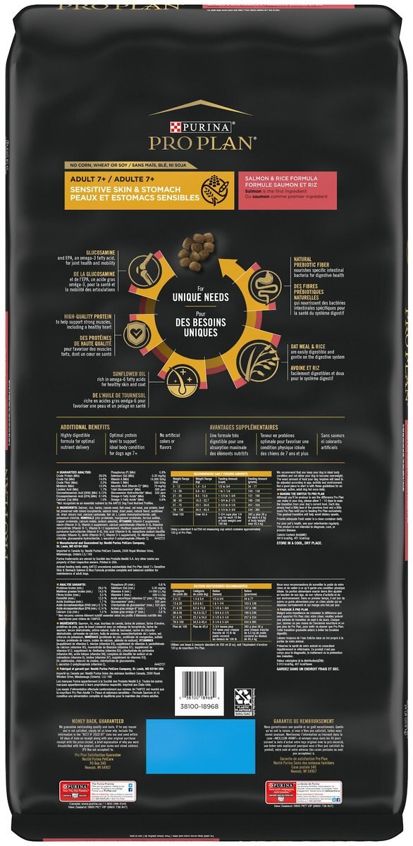 Purina Pro Plan Sensitive Skin and Stomach 7+ Salmon and Rice Formula Dry Dog Food