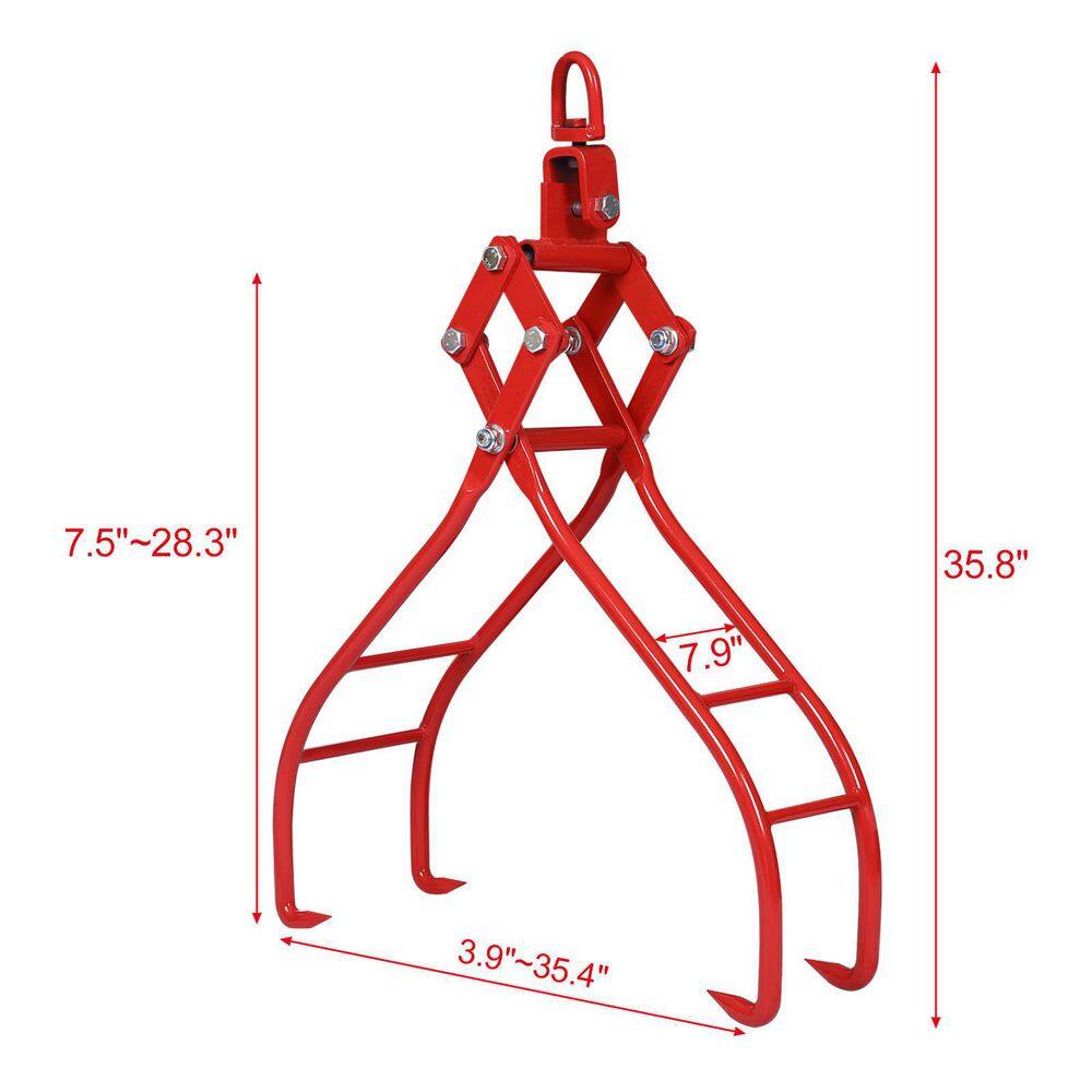 Amucolo 4 Claw Red Timber Log Lifting Logging Tongs Grabber Tong GH-CYW4-381