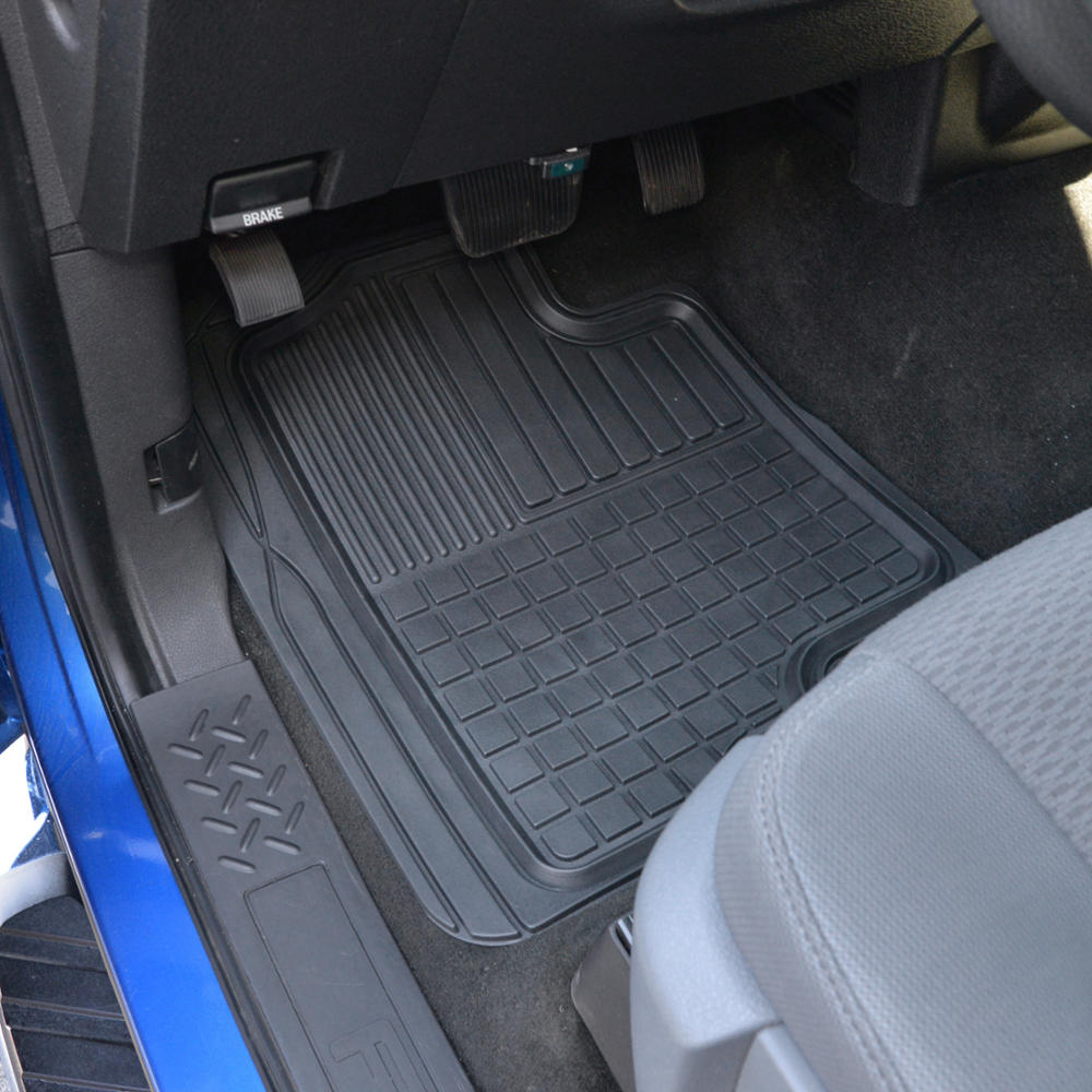 Motor Trend Custom Fit Car Floor Mats for Ford F 150 2009-2014 (Exact Fit) - Heavy Duty All Weather Rubber Mats， 3 Piece w/ Rear Liner