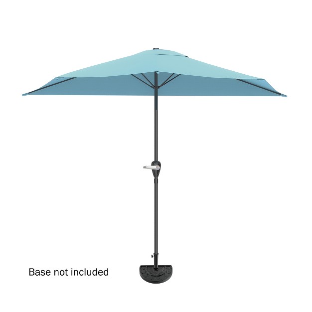 Nature Spring Half Canopy Patio Umbrella 9 x27 Blue