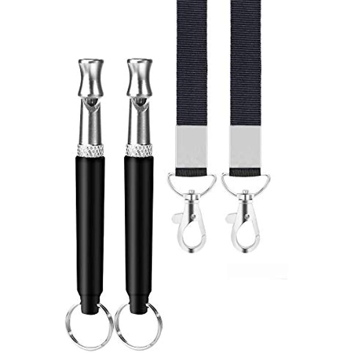 Dog Whistle; 2 Pack Professional Ultrasonic Dog Whistle To Stop Barking; Recall Training; Adjustable Ultrasonic Silent Dog Whistle; With Black Lanyard