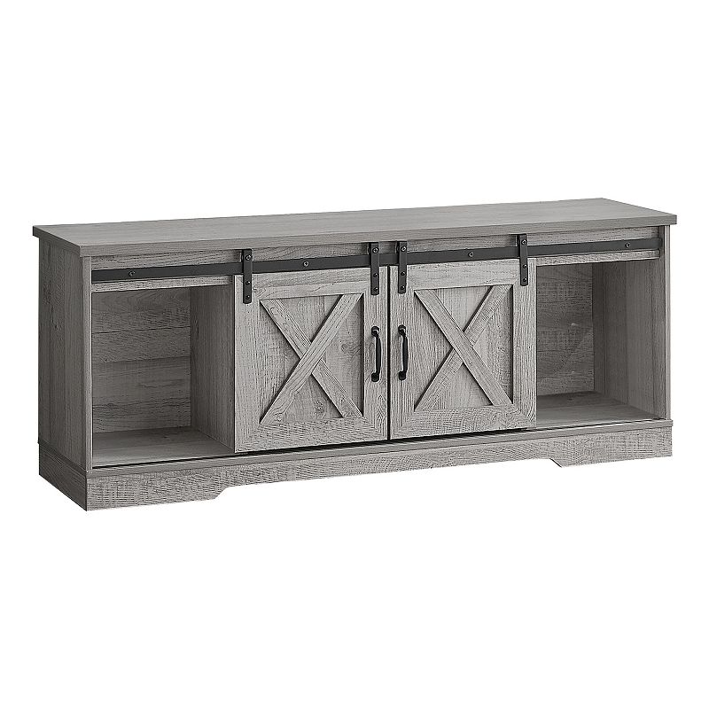 Monarch TV Stand with Barn Style Sliding Doors