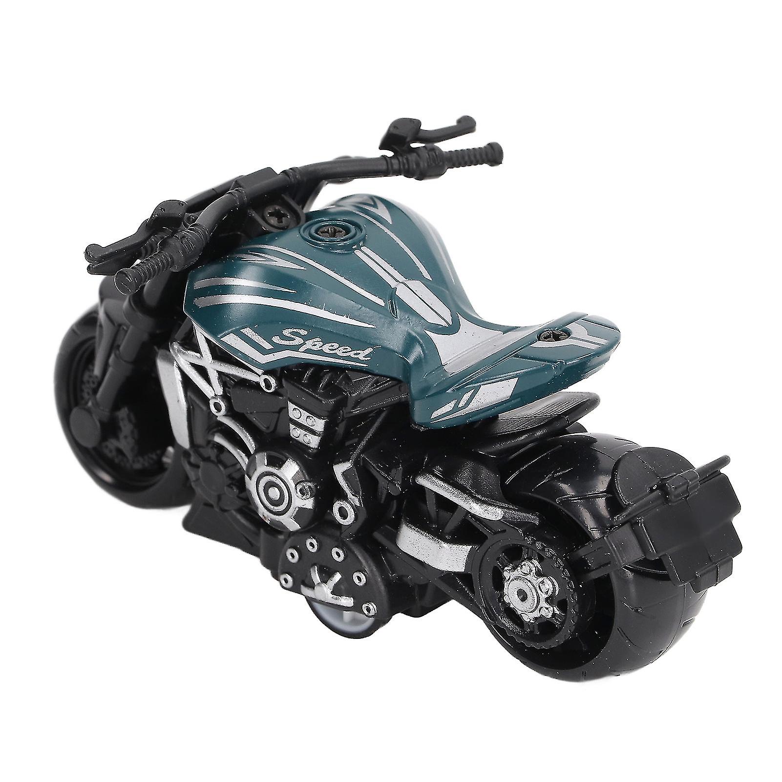 Alloy Simulation Motorcycle Model Cool Tiny Pull Back Motorcycle Toy for 3+ Years Old(Dark Green )