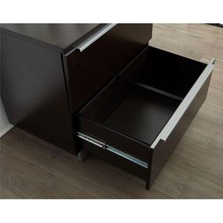 Nyhus Cali 32 in. W x 20 in. D x 29 in. H Espresso Melamine 2-Drawer Lateral File Cabinet HD-44024000120