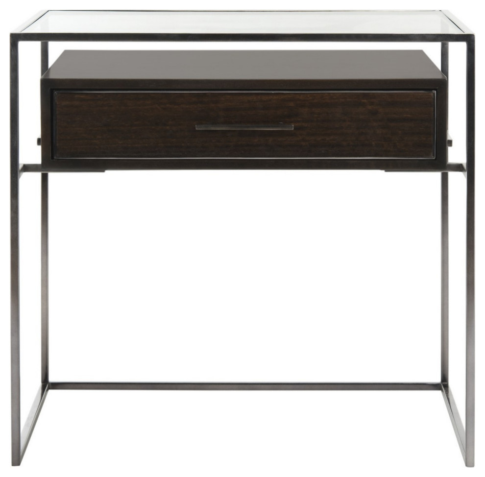 Lamar Glass Side Table   Transitional   Side Tables And End Tables   by Rustic Home Furniture Deco  Houzz