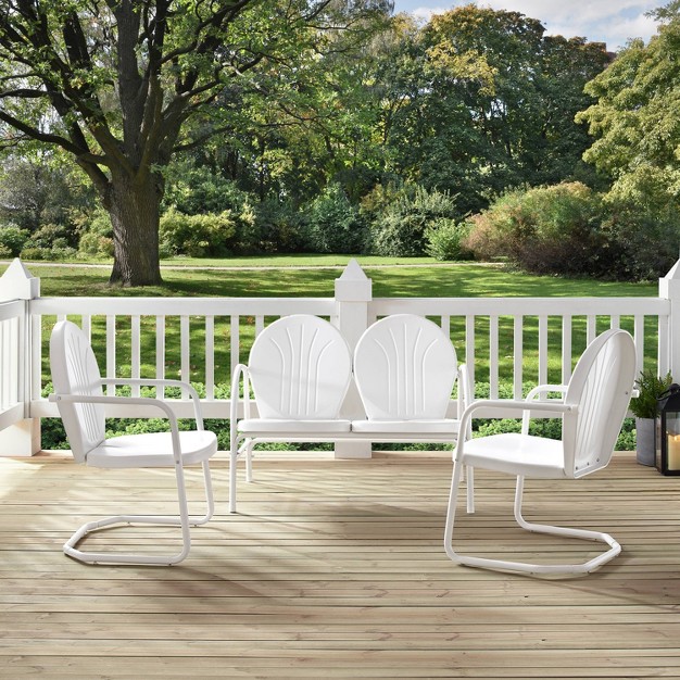 Griffith 3pc Outdoor Seating Set White Crosley