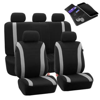 FH Group Flat Cloth 47 in. x 23 in. x 1 in. Cosmopolitan Full Set Seat Covers DMFB054GRAY115