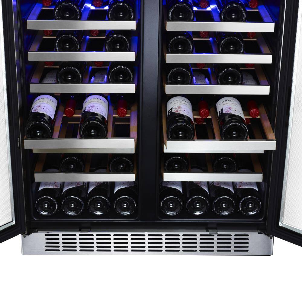 EdgeStar Dual Zone 56-Bottle Built In and Free Standing Wine Cooler CWR5631FD