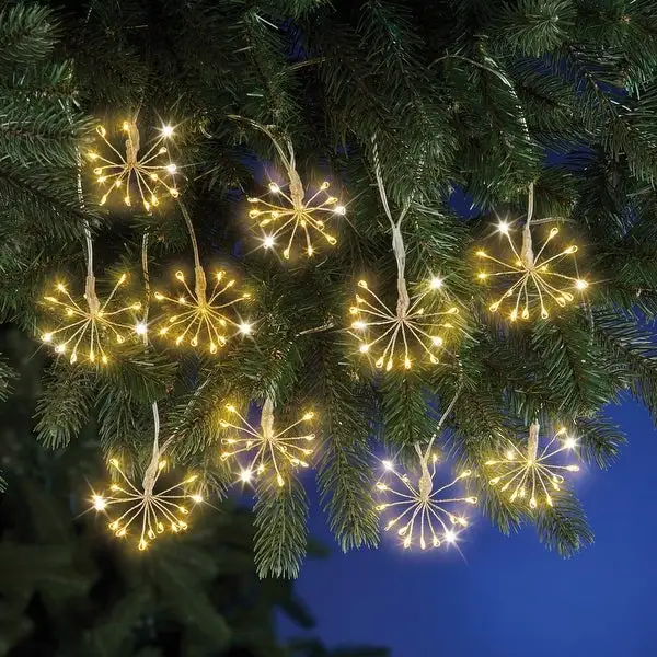 10 Solar Powered Starburst String Lights - 6.250 x 4.500 x 2.880