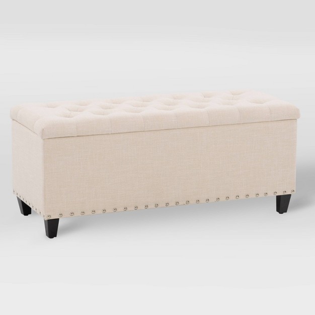 Boston Tufted Fabric Storage Ottoman Corliving