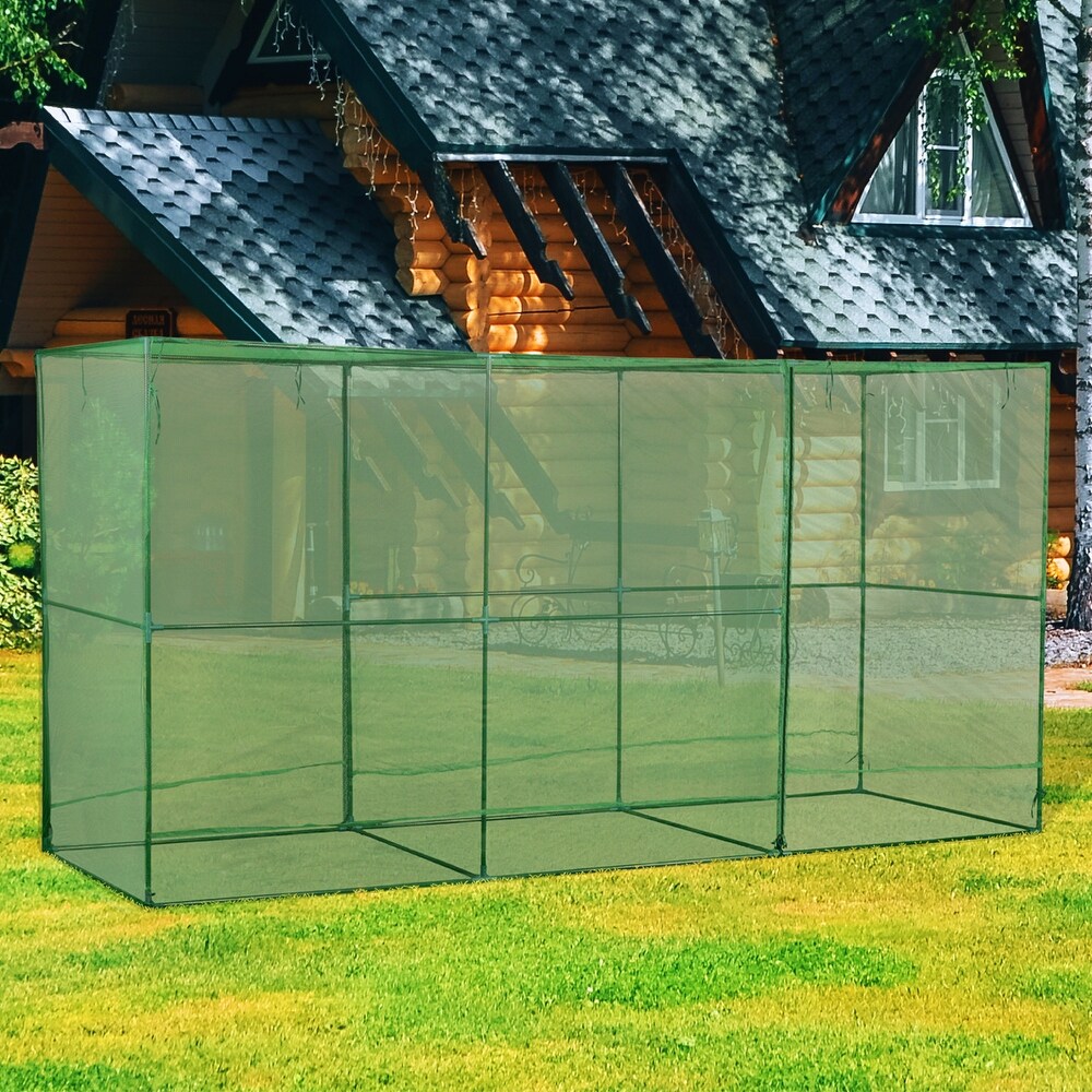 Aoodor 12'x4'x6' Crop Cage Plant Protection Netting Tent with Zipper   N/A