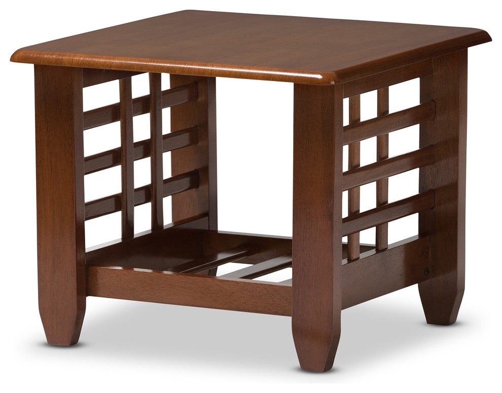 Larissa Mission Style Cherry Finished Brown Wood Occasional End Table   Craftsman   Side Tables And End Tables   by Baxton Studio  Houzz