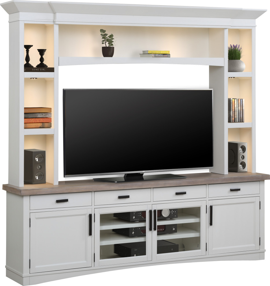 Parker House Americana Modern 92 quotTV Console With Hutch   Traditional   Entertainment Centers And Tv Stands   by Parker House  Houzz