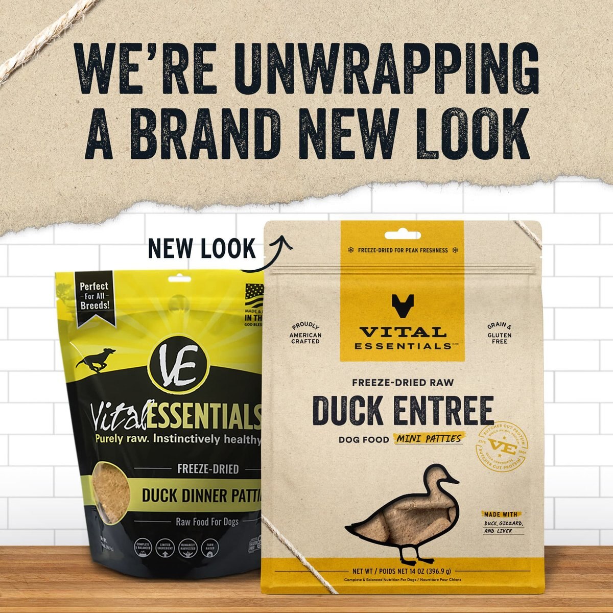 Vital Essentials Duck Dinner Patties Grain-Free Freeze-Dried Dog Food