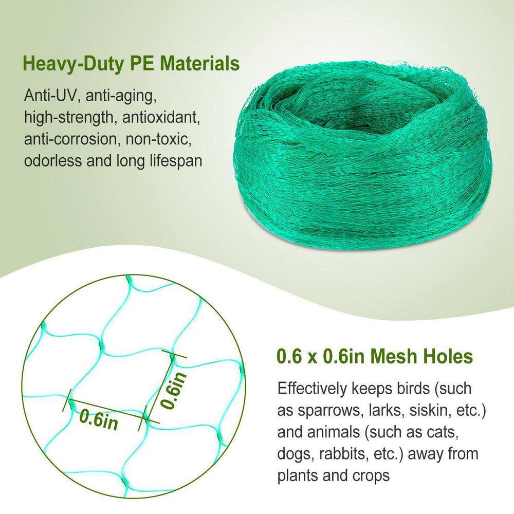 Cisvio 13 ft. x 33 ft. Garden Netting Heavy-Duty PE Anti Bird Netting Plants Fruits Tree Vegetables Protection Netting Net D0102HA99EG