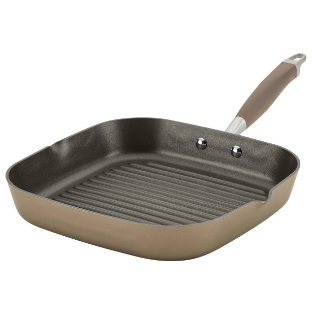 Deep Square Grill Pan With Pour Spouts Bronze